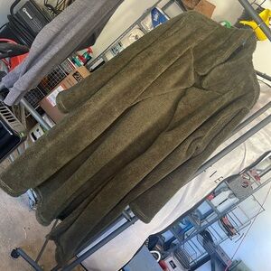 NWOT long olive green fluffy cardigan